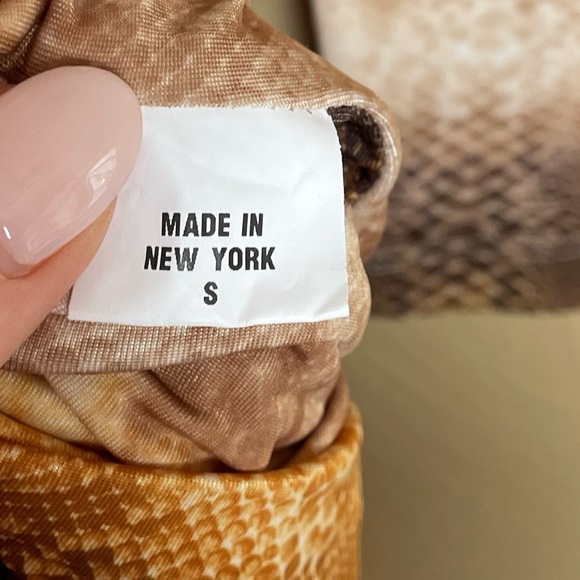 Torn by Ronny Kobo Snakeskin Print Body Con Ruched Mini Dress, Size Small - Picture 11 of 12